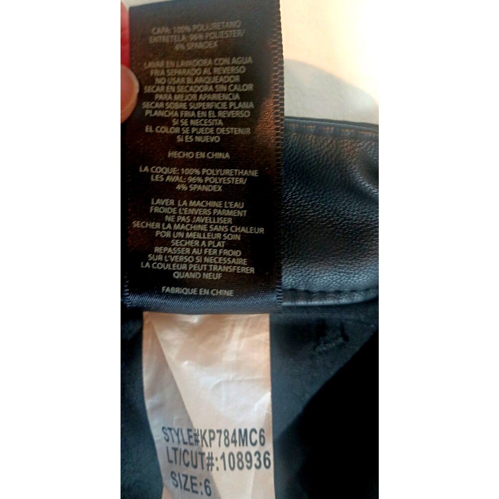 KUT FROM THE KLOTH WOMENS 6 FAUX LEATHER BLACK SKINNY JEANS SNAP MISSING - Picture 8 of 8